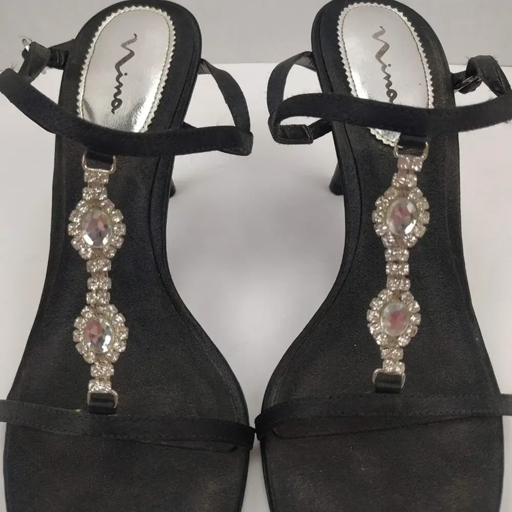 Nina Black Strappy Heels